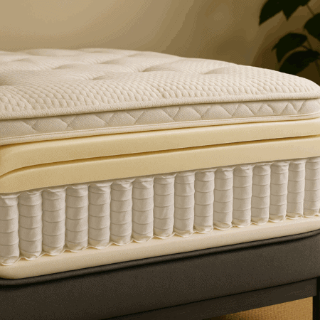 High-quality mattress with memory foam and plush support, perfect for a good night's sleep and back pain relief. Ideal for those seeking comfort and durability in a mattress.